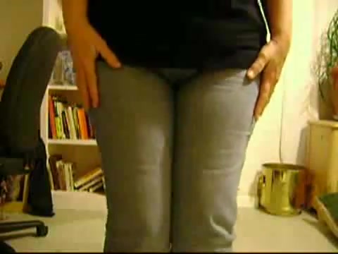 Click to play video Big jeans wetting